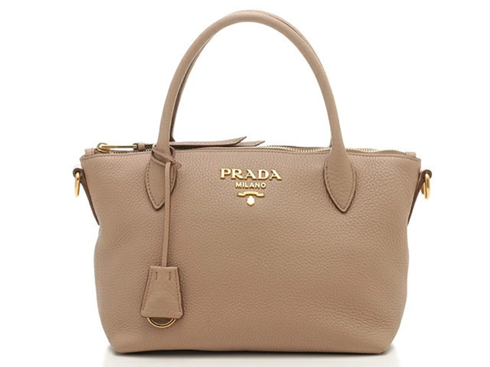 Prada Shoulder Bag Embossed Leather